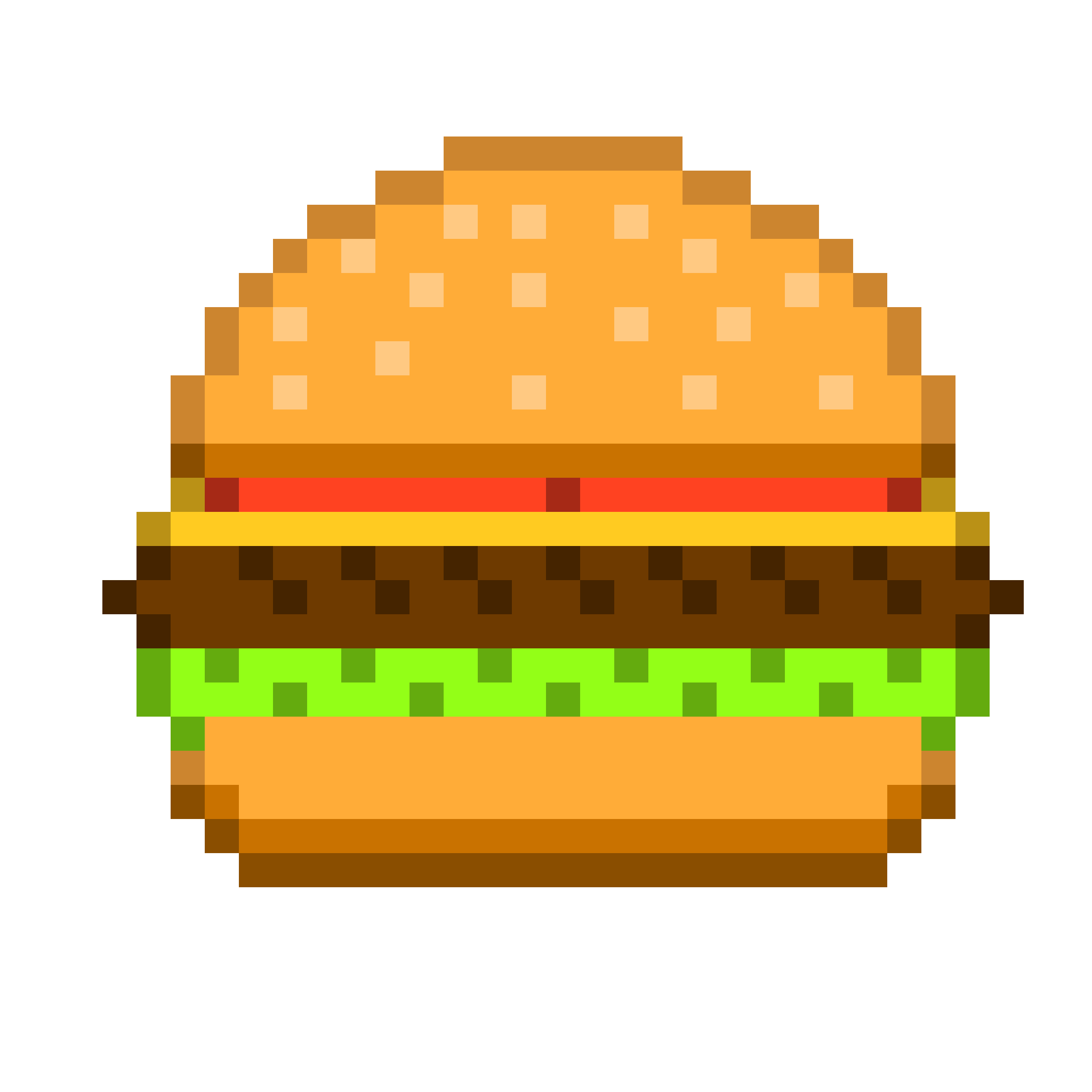This is supposed to show an image of a delicious pixelated burger